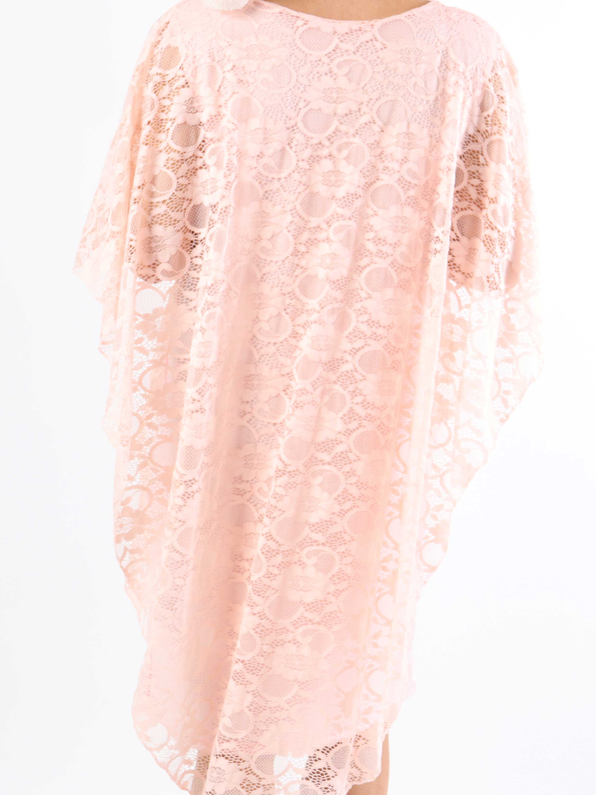 Kenya Lace - Sød plus size tunikakjole i blonde